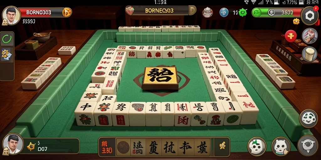 Tampilan gameplay seru dari BORNEO303 saat bermain Mahjong.
