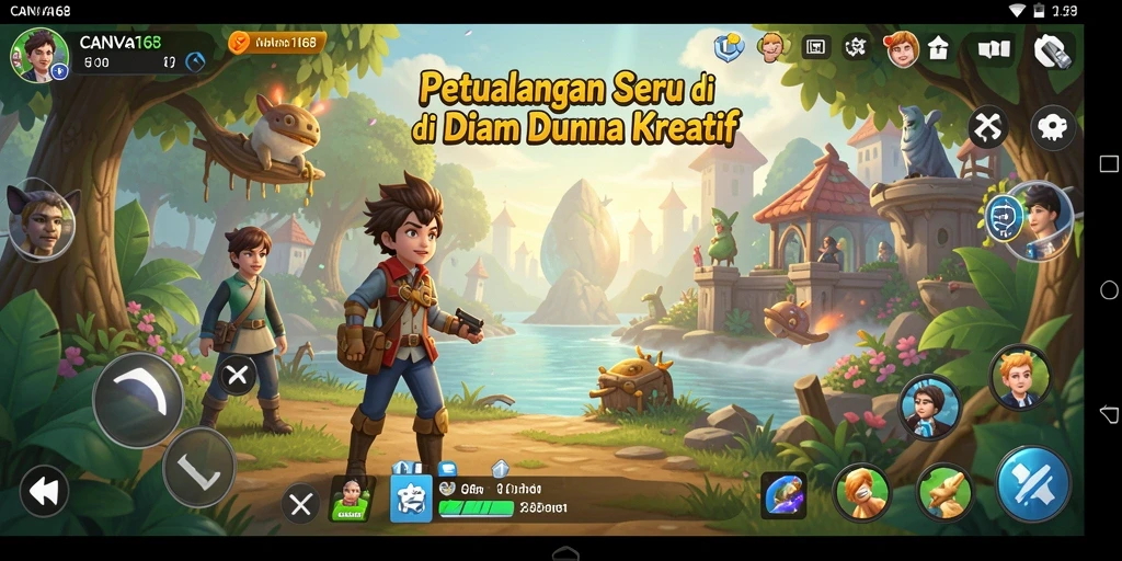 Screenshot gameplay menunjukkan momen seru di dunia kreatif.