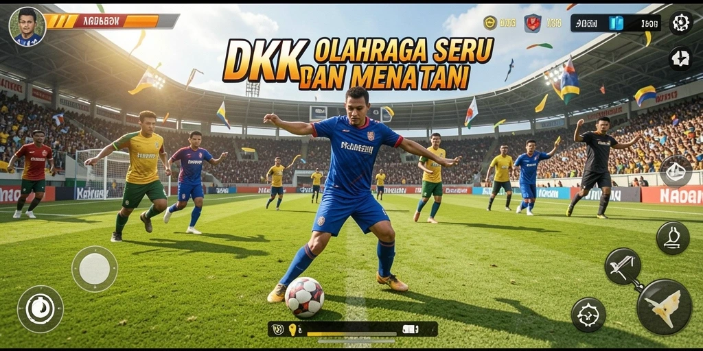 Gameplay DKK menampilkan aksi olahraga yang intens dan menarik.
