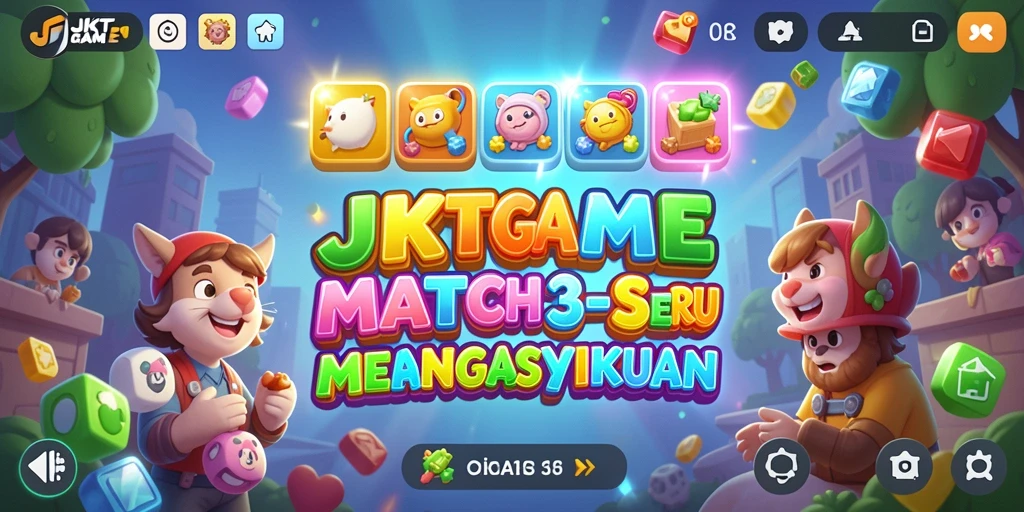 Gameplay seru Match-3 dengan fitur menarik di JKTGAME.
