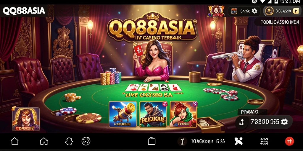 Tampilan gameplay live casino yang memukau di QQ88ASIA.