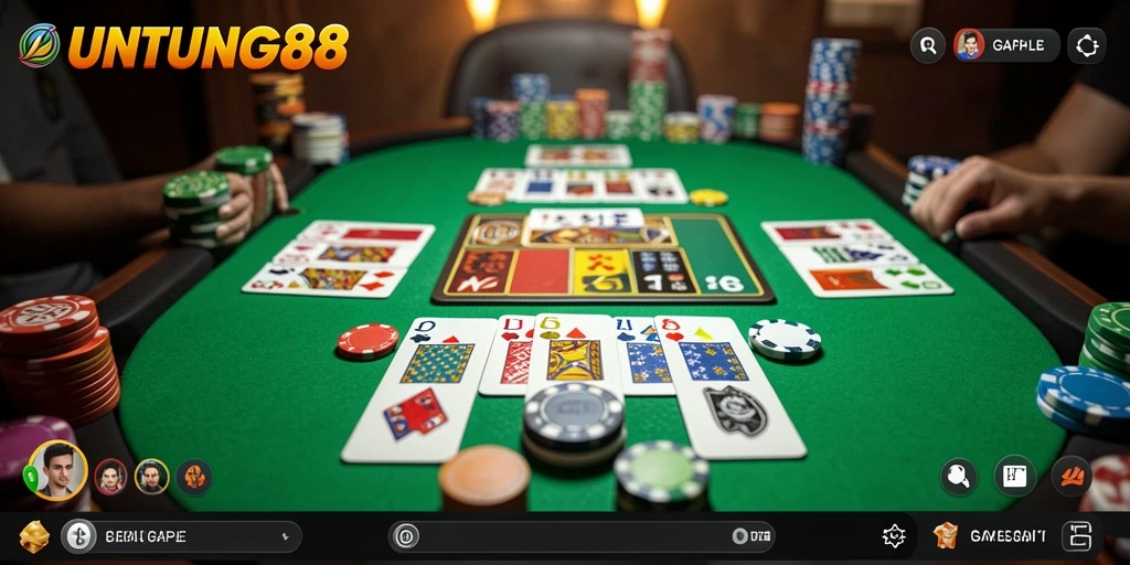 Screenshot UNTUNG88 menampilkan gameplay menarik permainan Gaple.